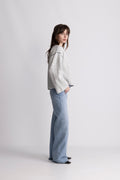 Susan Stitch Sweater - Light Grey Melange