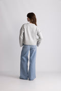 Susan Stitch Sweater - Light Grey Melange