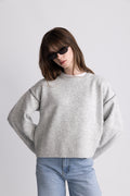 Susan Stitch Sweater - Light Grey Melange