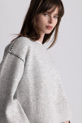 Susan Stitch Sweater - Light Grey Melange