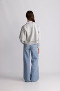 Amalie Stitch Cardigan - Light Grey Melange
