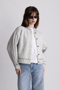 Amalie Stitch Cardigan - Light Grey Melange