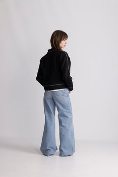 Amalie Stitch Cardigan - Black
