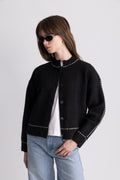Amalie Stitch Cardigan - Black