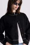 Amalie Stitch Cardigan - Black