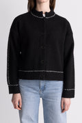 Amalie Stitch Cardigan - Black