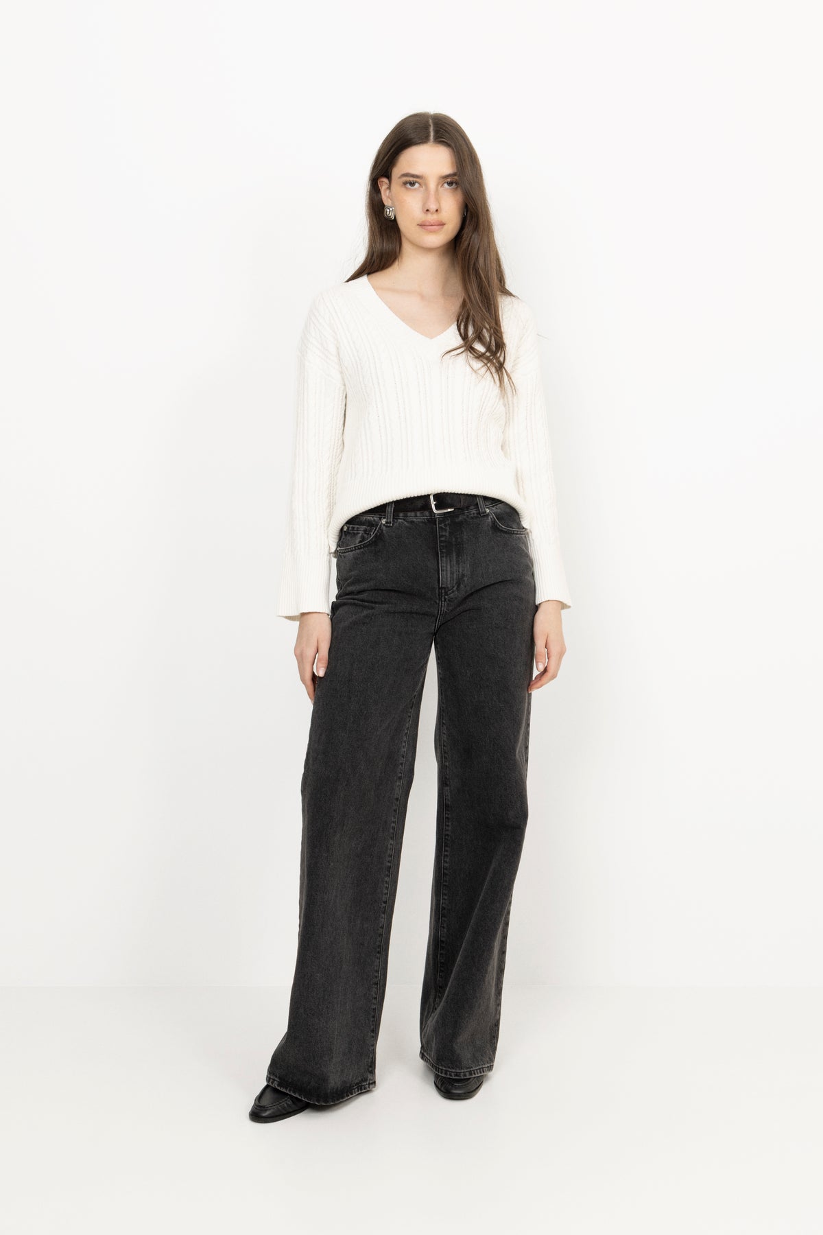 Catherine Cotton Cable Sweater - Cream