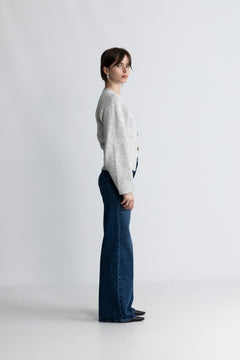 Elisabeth Knit Cardigan - Light Grey Melange