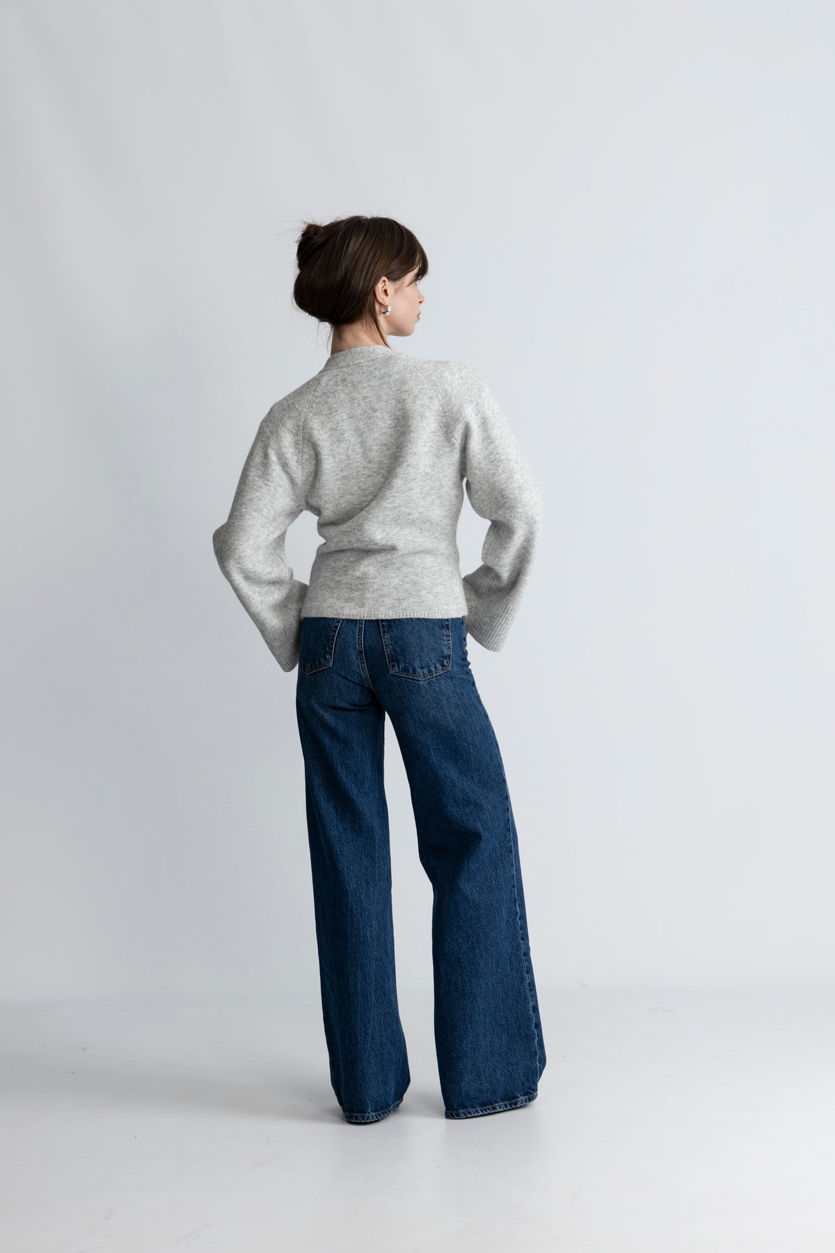 Elisabeth Knit Cardigan - Ljusgrå Melerad