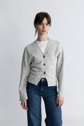 Elisabeth Knit Cardigan - Ljusgrå Melerad