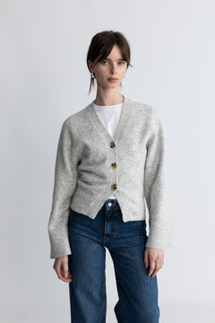 Elisabeth Knit Cardigan - Light Grey Melange