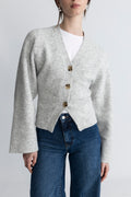 Elisabeth Knit Cardigan - Ljusgrå Melerad