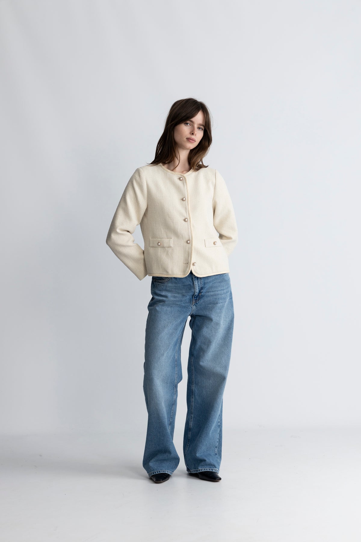 Amelia Long Sleeve Jacket - Off White