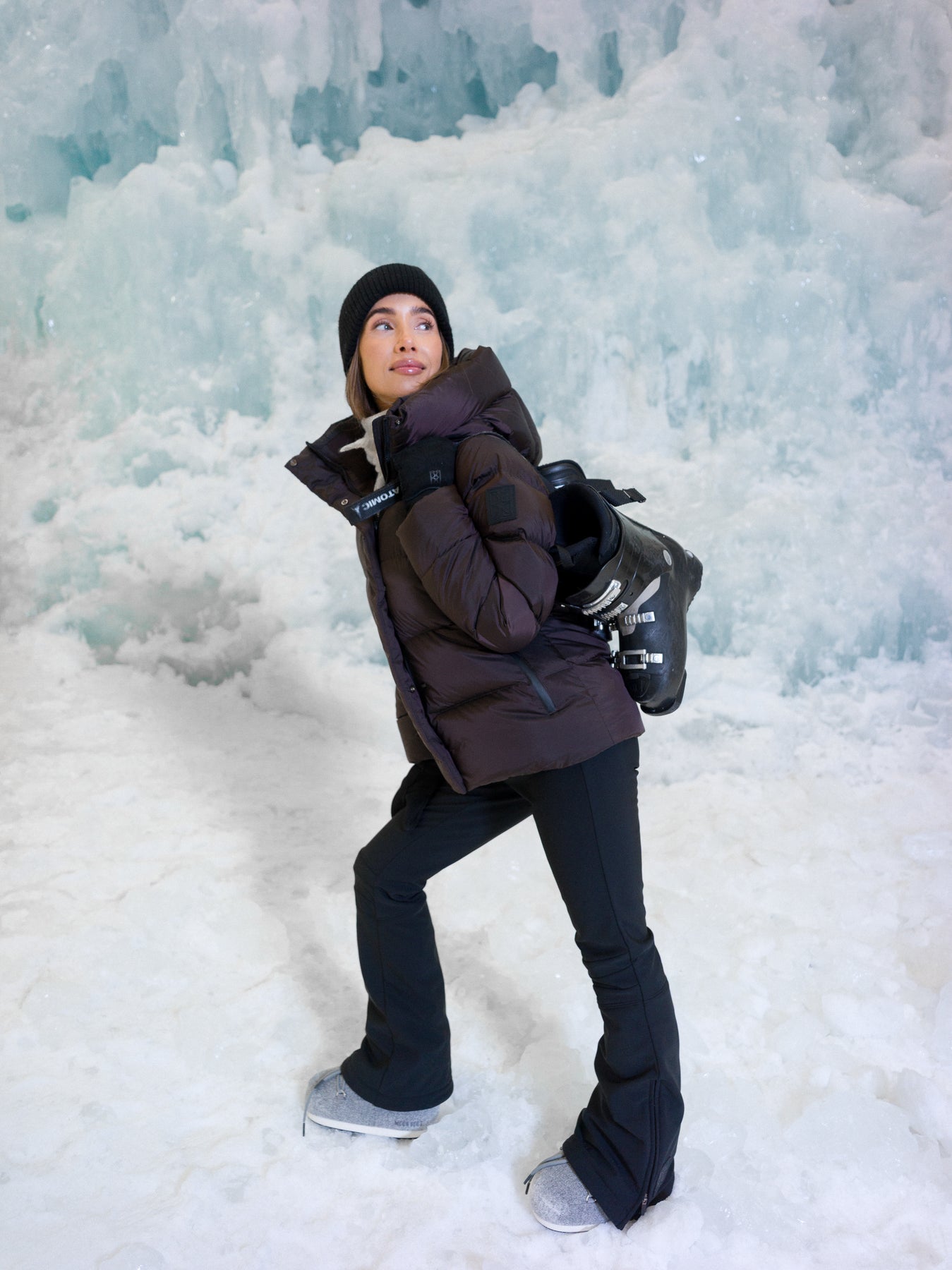 Angelika Down Puffer Jacket - Brown