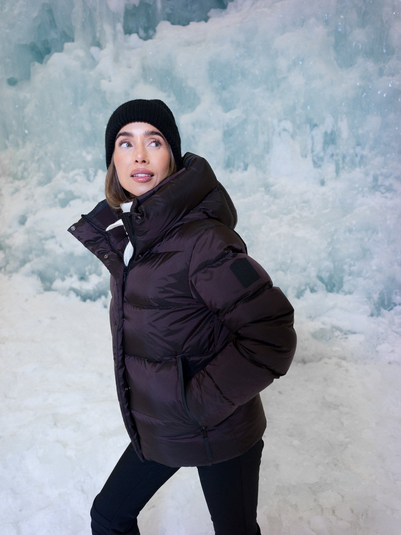 Angelika Down Puffer Jacket - Brown