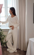 Cathy Cashmere Cable Knit Pant - Cream