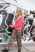 Bea Blouse - Pink Red Stripe