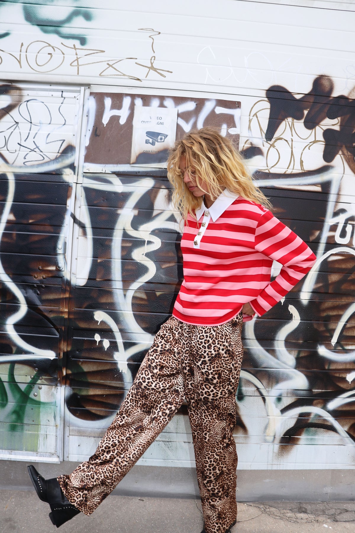 Bea Blouse - Pink Red Stripe