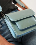 Cayman Pocket Shiny Structure - Blue Mist