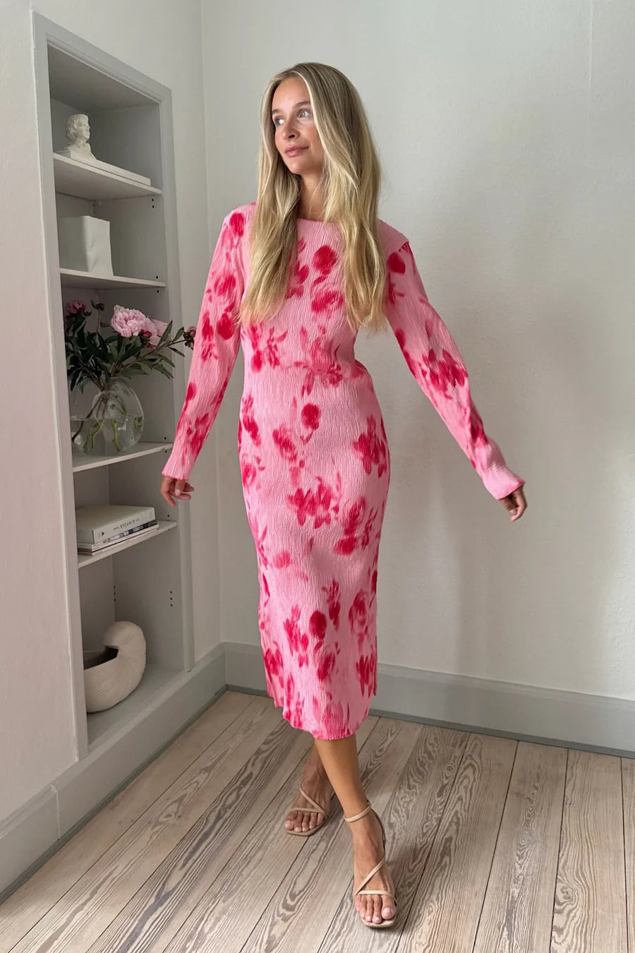 Odaic Dress - Abstract Pink Flower Print
