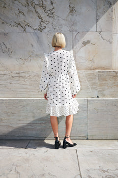 Westerncras Dress - White Polka