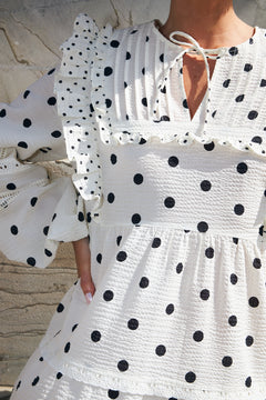 Westerncras Dress - White Polka
