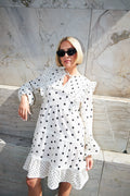 Westerncras Dress - White Polka