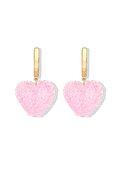 Jelly Heart Hoops - Baby Pink
