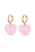 Jelly Heart Hoops - Baby Pink