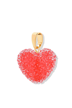 Jelly Heart Pendant Classic Connector - Watermelon
