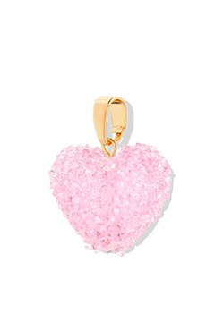 Jelly Heart Pendant Classic Connector - Baby Pink