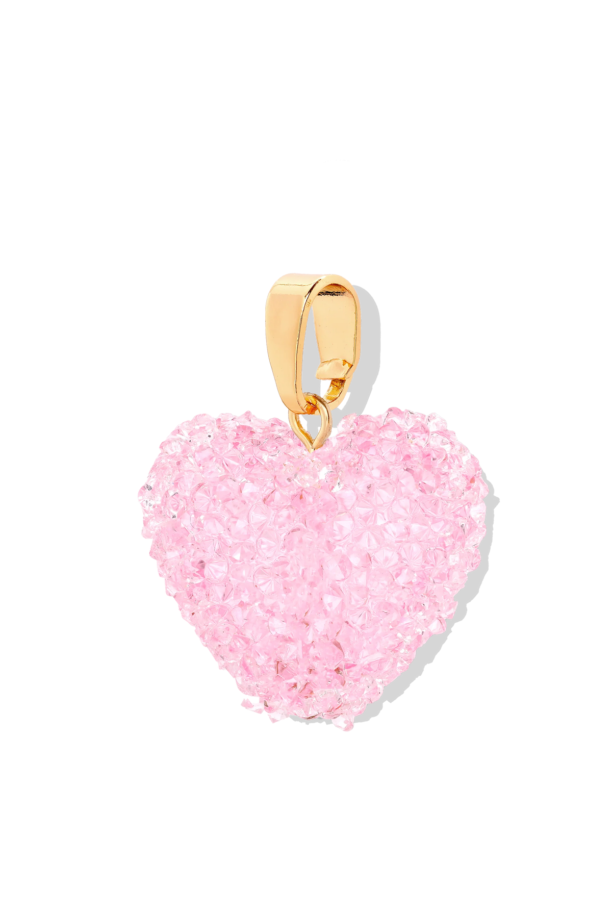 Jelly Heart Pendant Classic Connector - Baby Pink
