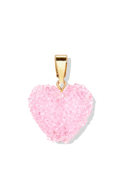 Jelly Heart Pendant Classic Connector - Baby Pink