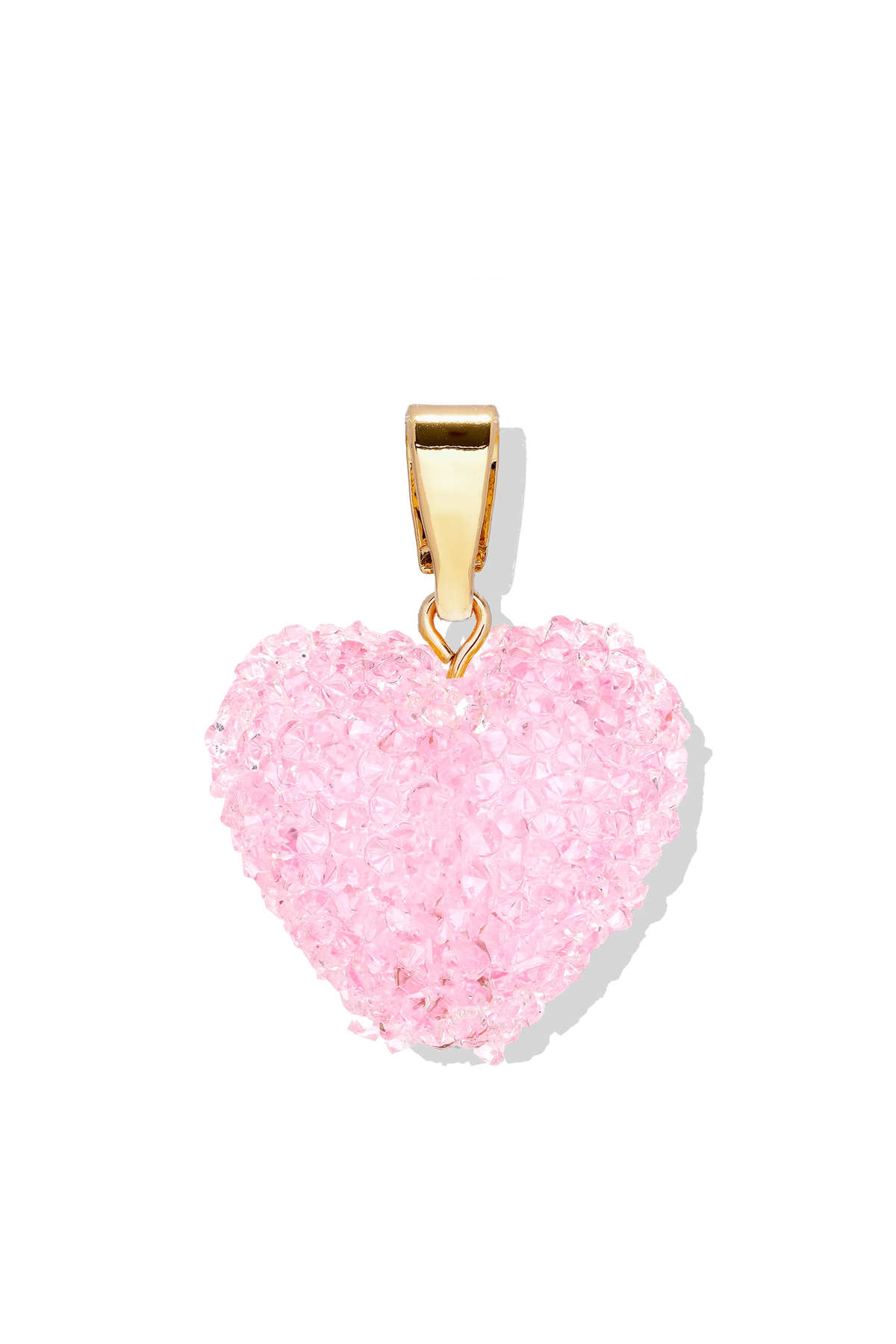 Jelly Heart Pendant Classic Connector - Baby Pink