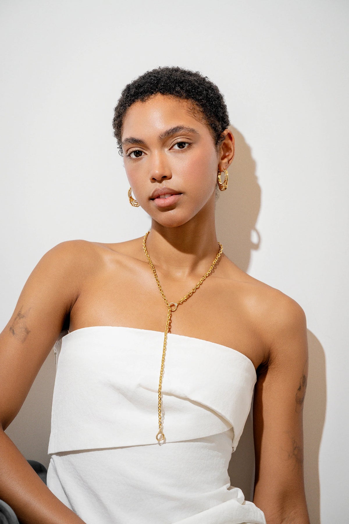 Cuff It Lariat Necklace - Guld