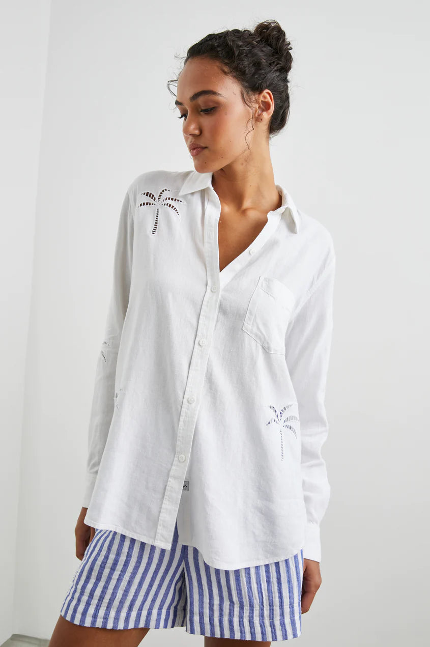 Charli - White Palm Tree Eyelet