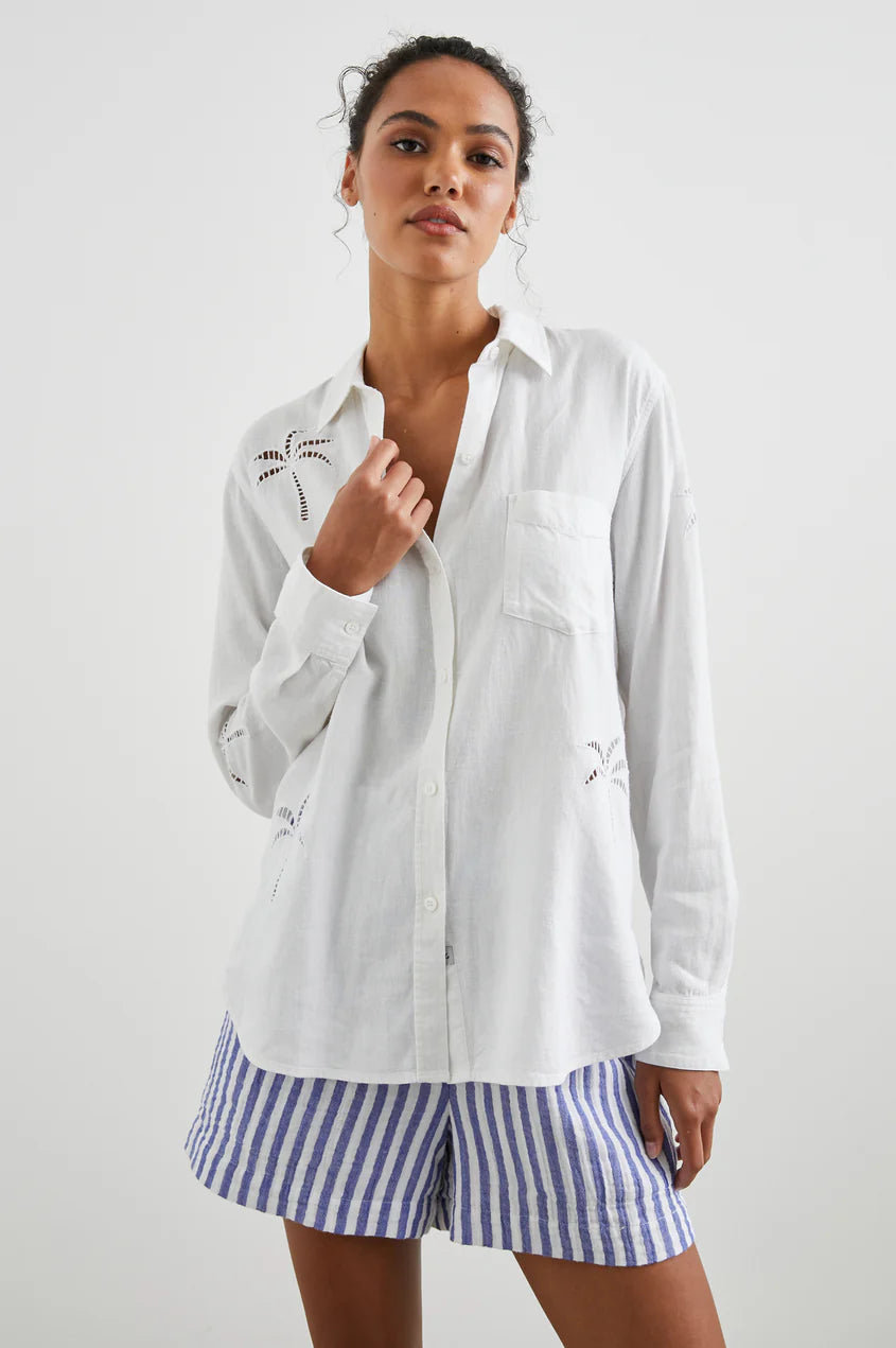 Charli - White Palm Tree Eyelet