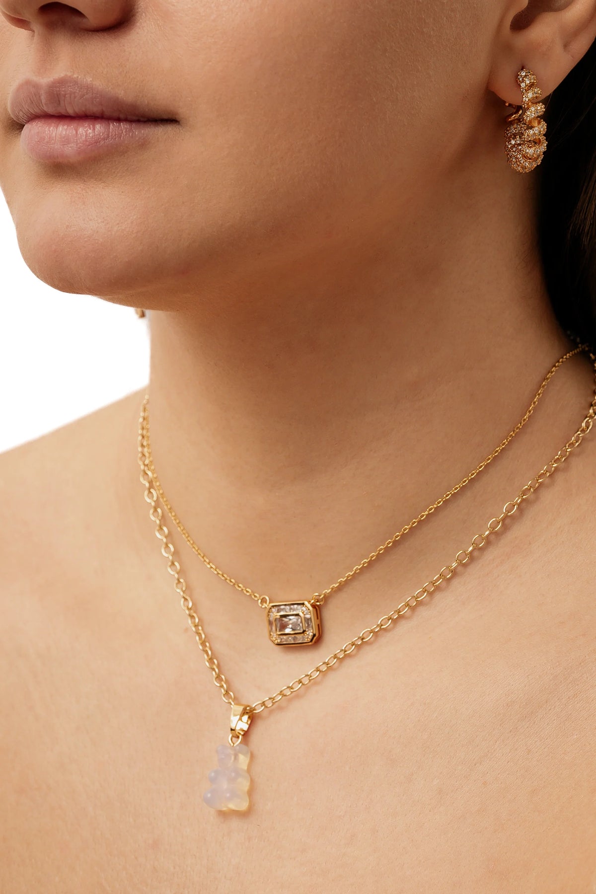 Baguette Frame Necklace - Gold