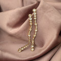 Statement Crystal Drop Earrings  - Pale Gold