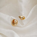 Tapered Crystal Starburst Hoop Earring - Pale Gold