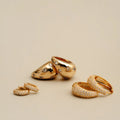 Tapered Crystal Starburst Hoop Earring - Pale Gold