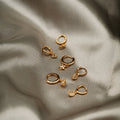 Pave Heart Locket Micro Hoops - Pale Gold