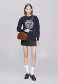 The Shrunken Paris Crewneck - Dark Navy