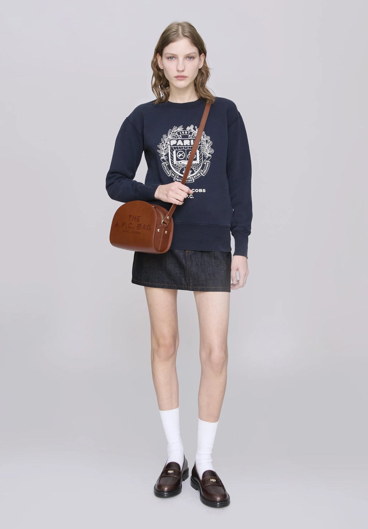 The Shrunken Paris Crewneck - Dark Navy