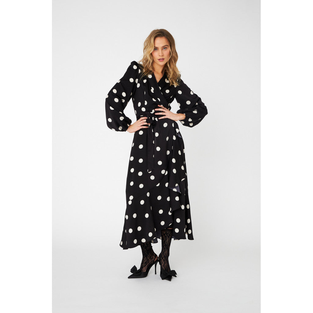 Lara Dress - Black White Dot