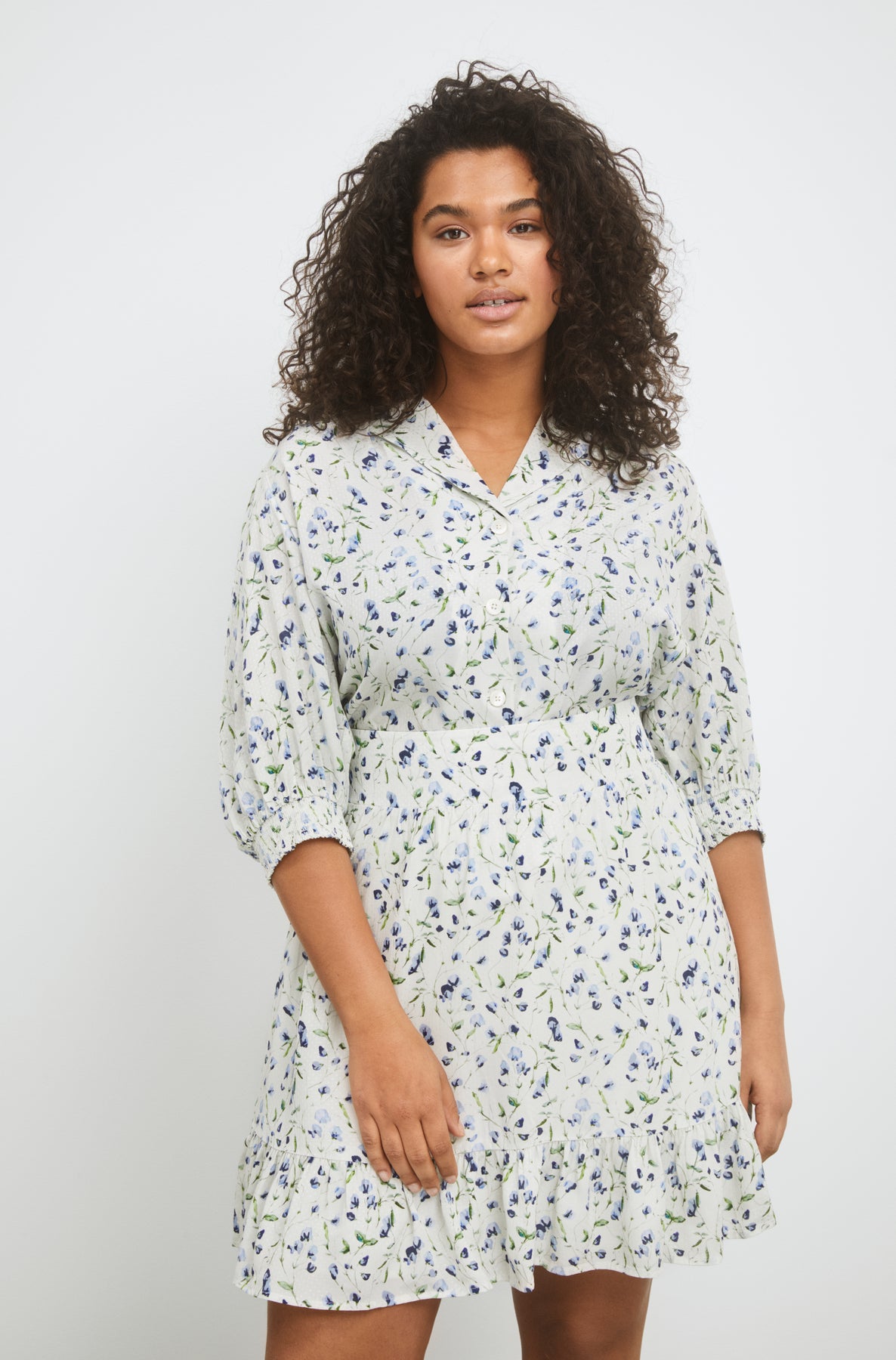 Caria Blouse - Blue Branch Print