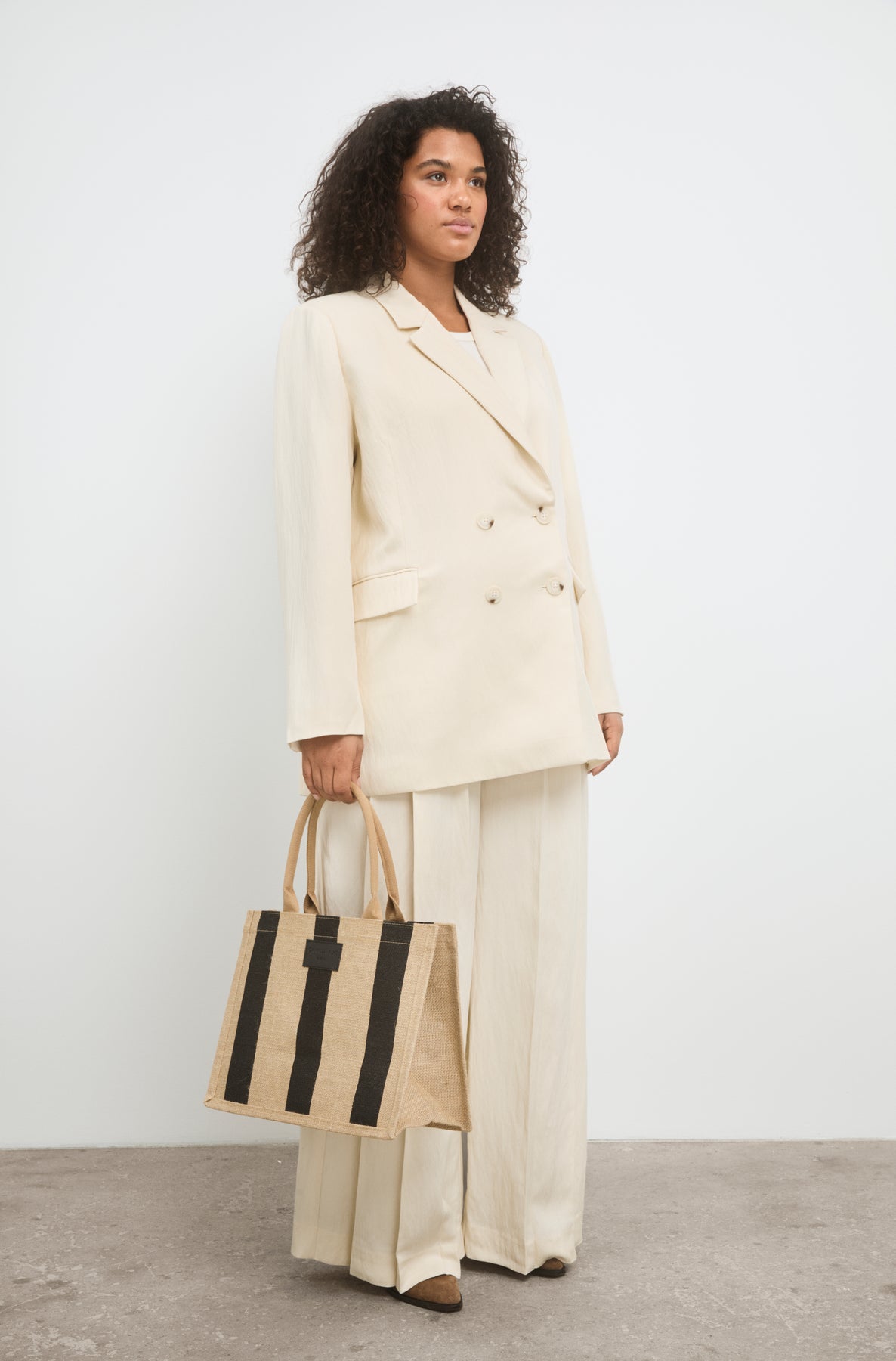 Market Bag Small - Black Stripe