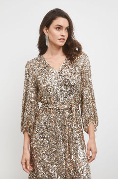 Bianca Sequin Dress - Champagne