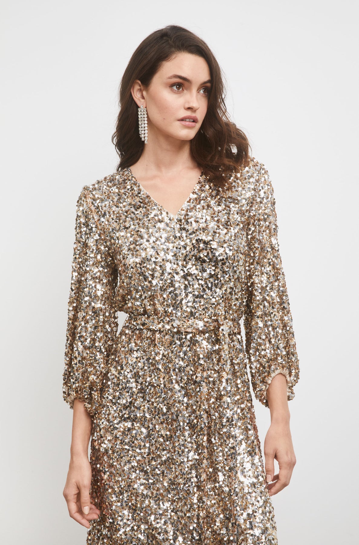 Bianca Sequin Dress - Champagne