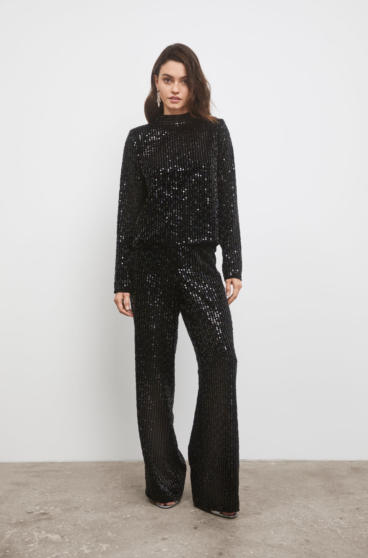 Jagger Sequin Trouser - Black